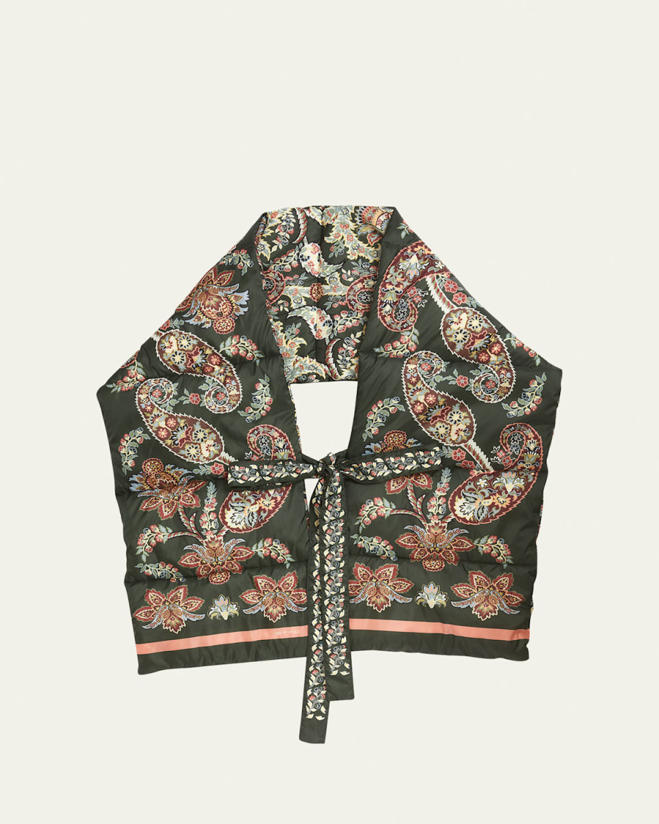 Paisley Quilted Wool-Blend Scarf